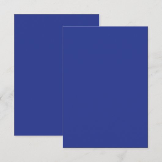 Bold Minimal Wedding Einladung in Deep Blue (Vorne/Hinten)