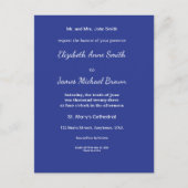 Bold Minimal Wedding Einladung in Deep Blue (Vorderseite)