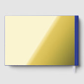 Bold Minimal Wedding Einladung in Deep Blue Gästebuch (Rückseite)