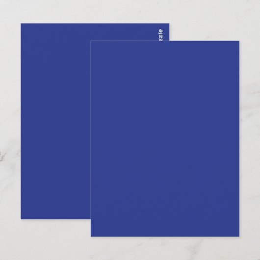 Bold Minimal Wedding Einladung in Deep Blue Postkarte (Vorne/Hinten)