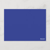 Bold Minimal Wedding Einladung in Deep Blue Postkarte (Rückseite)
