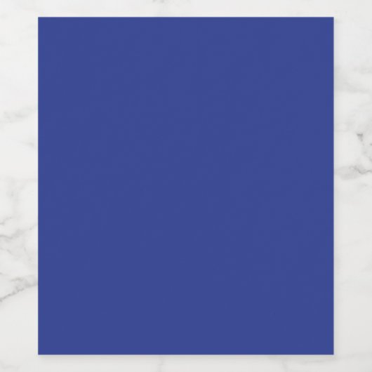 Bold Minimal Wedding Einladung in Deep Blue Weinetikett (Einzelnes Label)