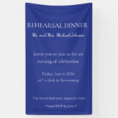 Bold Minimal Wedding Invite in Deep Blue Banner (Vertikal)