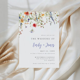 Bold Minimal Wildflower Wedding Invitation Einladung