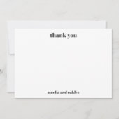 Bold Minimalist Black White Retro Custom Wedding Dankeskarte (Vorderseite)