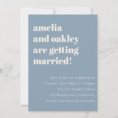 Bold Minimalist Dusty Blue Retro Simple Wedding Einladung (Vorderseite)