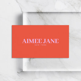 Bold Minimalist Luxury Boutique Orange/Pink Visitenkarte