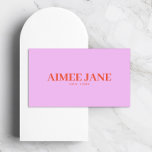 Bold Minimalist Luxury Boutique Pink/Orange Visitenkarte<br><div class="desc">A bold type treatment for your name or business name is elegantly displayed on this pink and red/orange business card. Perfect branding for boutiques,  salons,  spas,  stylists,  fashion designers,  online shops and more. Fully customizable. Design by 1201AM Design Studio | www.1201am.com</div>