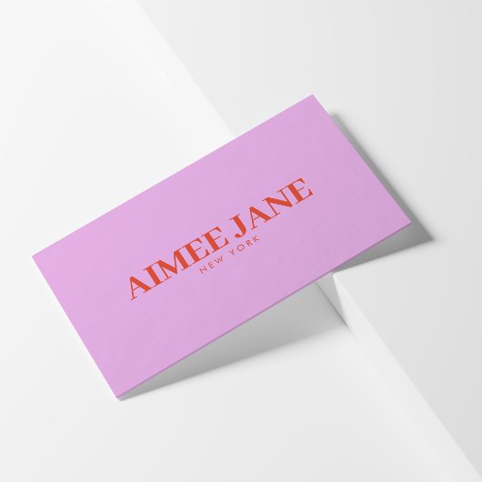 Bold Minimalist Luxury Boutique Pink/Orange Visitenkarte