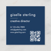 Bold Minimalist Modern Blue Turquoise Quadratische Visitenkarte (Rückseite)