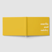 Bold Minimalist Modern Yellow Retro Custom Wedding Gästebuch (Voll)
