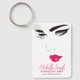 Bold Minimalist Pink Black Modern Makeup Artist QR Schlüsselanhänger
