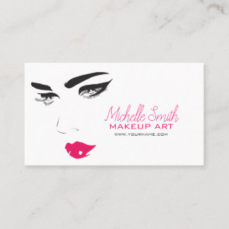 Bold Minimalist Pink Black Modern Makeup Artist QR Visitenkarte