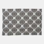 Bold Minimalist Poppy Textured Floral Black Geschirrtuch (Horizontal)