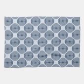 Bold Minimalist Poppy Textured Floral Blue Geschirrtuch (Horizontal)