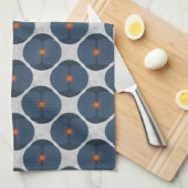 Bold Minimalist Poppy Textured Floral Blue Geschirrtuch (Viertel Falte)