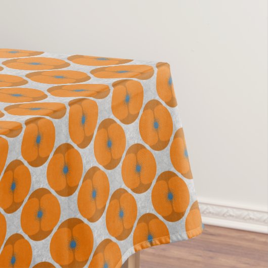 Bold Minimalist Poppy Textured Floral Orange Tischdecke (Beispiel)