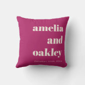 Bold Minimalist Purple Berry Retro Custom Wedding Kissen (Rückseite)