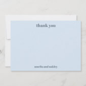 Bold Minimalist Soft Blue Retro Custom Wedding Dankeskarte (Vorderseite)