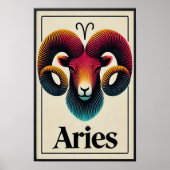 Bold Minimalistic Aries Zodiac Sign Poster (Vorne)