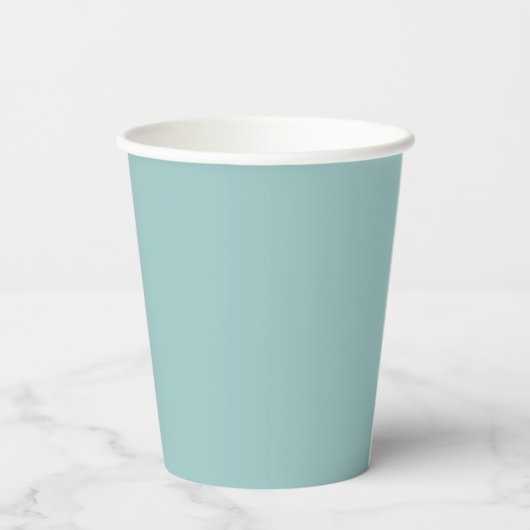 Bold Minimalistisch Aqua Blue Retro Custom Wedding Pappbecher (Rückseite)