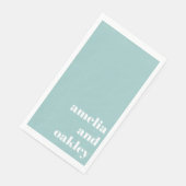Bold Minimalistisch Aqua Blue Retro Custom Wedding Serviette (Ecke)
