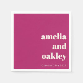 Bold Minimalistisch Berry Retro Custom Wedding Serviette