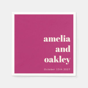 Bold Minimalistisch Berry Retro Custom Wedding Serviette