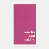 Bold Minimalistisch Berry Retro Custom Wedding Serviette (Vorderseite)