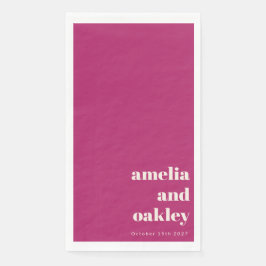 Bold Minimalistisch Berry Retro Custom Wedding Serviette