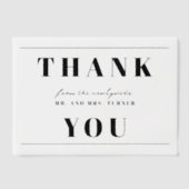 Bold Minimalistisch Black Wedding Danke Pergament Einladungen (Vorderseite)