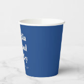 Bold Minimalistisch Blue Retro Custom Wedding Pappbecher (Links)