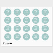 Bold Minimalistisch Boho Aqua Blue Custom Wedding Runder Aufkleber (Blatt)