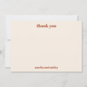 Bold Minimalistisch Boho Rust Retro Custom Wedding Dankeskarte (Vorderseite)