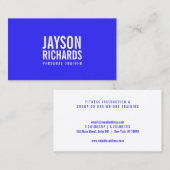 Bold Minimalistisch Bright Blue Personal Trainer Visitenkarte (Vorne/Hinten)