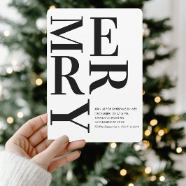 Bold Minimalistisch Frohe Weihnachtsessen Einladung