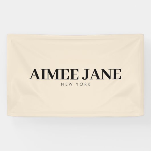 Bold Minimalistisch Luxury Boutique Dark Ivory Banner (Horizontal)