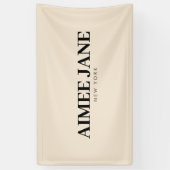 Bold Minimalistisch Luxury Boutique Dark Ivory Banner (Vertikal)