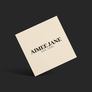 Bold Minimalistisch Luxury Boutique Dark Ivory Quadratische Visitenkarte