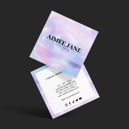 Bold Minimalistisch Luxury Boutique Holographic Quadratische Visitenkarte