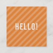 BOLD MINIMALISTISCH moderne, schlichte Hello Orang Quadratische Visitenkarte (Vorderseite)
