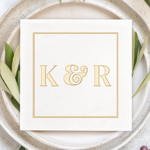 Bold Minimalistisch Simple Couple Initial Wedding Servietten Mit Folie
