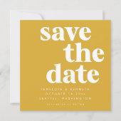 Bold Minimalistisch Square Mustard Yellow Basic Save The Date (Vorderseite)