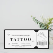Bold Minimalistisch Tattoo Voucher laden Einladung (Stehend Vorderseite)