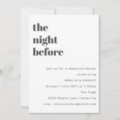 Bold Minimalistisch White Simple Probe Dinner Einladung (Vorderseite)