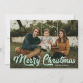 Bold Mint Retro Script Frohe Weihnachten 2 Foto (Vorderseite)
