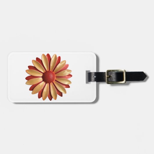 Bold MOD Daisy Blume - Floral Spring Summer 1960s Gepäckanhänger (Vorderseite horizontal)