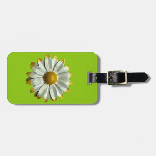 Bold MOD Daisy Blume - Floral Spring Summer Green Gepäckanhänger (Vorderseite horizontal)
