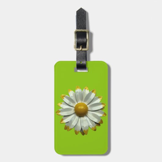 Bold MOD Daisy Blume - Floral Spring Summer Green Gepäckanhänger (Vorderseite vertikal)