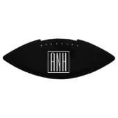 Bold Modern 3 Initials Monogram | White On Black Football (Panel)
